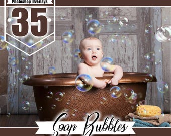 35 Soap Bubbles Photo Overlays, Realistic Photoshop effect, soap bubble, Photoshop overlay, fairy dreamy fantasy overlays, png file