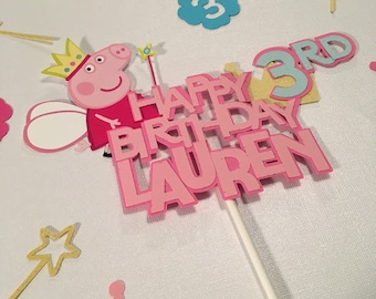 Peppa Pig Birthday Cake Topper, Peppa Pig Centerpiece, Cake Topper, Peppa Pig Birthday Banner, Peppa Pig Birthday,
