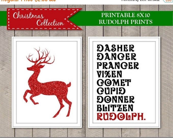 SALE Sale INSTANT DOWNLOAD Rudolph 8x10 Printable Christmas Wall Art / Christmas Shop