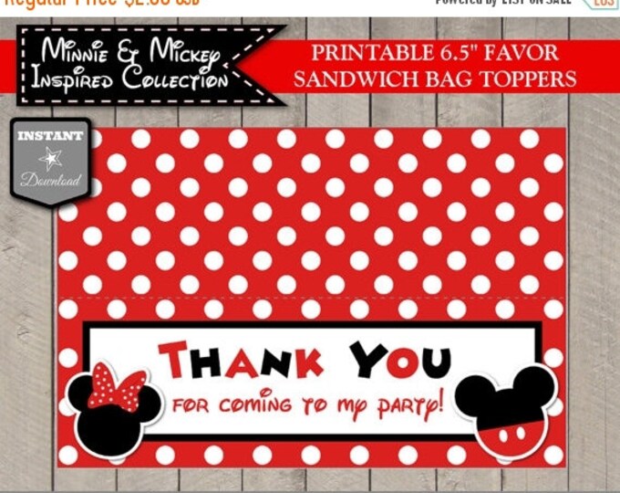SALE INSTANT DOWNLOAD Girl and Boy Mouse Printable 6.5" Favor Bag Toppers / Sandwich Bag Size / Girl & Boy Mouse Collection / Item #2135
