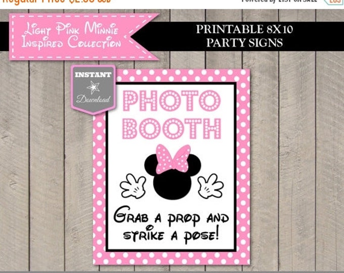 SALE INSTANT DOWNLOAD Light Pink Mouse 8x10 Printable Photo Booth Grab a Prop Party Sign / Light Pink Mouse Collection / Item #1827