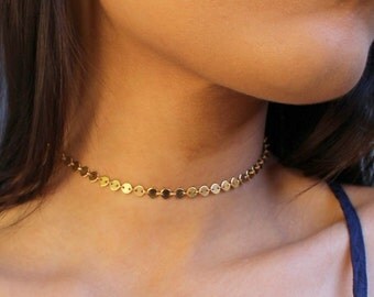 STATEMENT CHOKER, Gold Choker Necklace, tattoo choker, gold filled, sterling silver choker , Minimalist choker, delicate layering choker