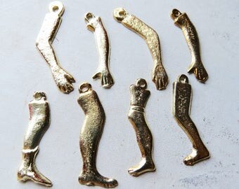 8 Milagros Arms and legs Charms Milagros Gold 8 Pieces Body parts