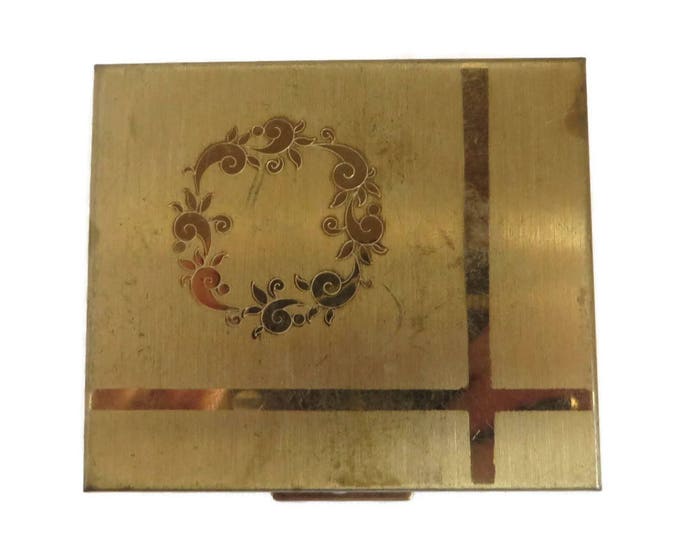 ON SALE! Vintage Cash Compact Gold Tone Petty Cash Box Collector's Change Compact Change Purse