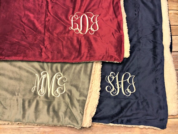 Sherpa Blanket Personalized monogram blanket monogram