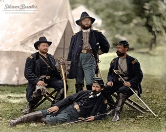 Four Union Cavalry Officers of the Civil War 1862 Historic Photograph - DIGITAL DOWNLOAD