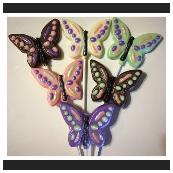 Butterfly Chocolate lollipops Butterfly chocolate favors
