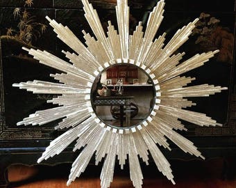 Sunburst Mirror in silver (appx 32" diameter)