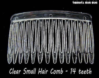 Clear Small Hair Combs - Transparent Acrylic Plastic Comb - 14 teeth - Packs of 2, 6, 12, 24, or 50 pieces