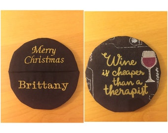 Wine glass coaster