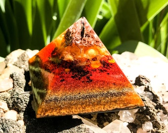 Shungite EMF Protection Orgone Pyramid ~ Black Kyanite Crystal Pyramid
