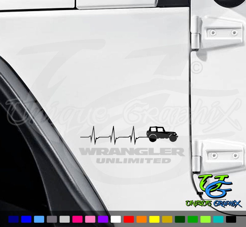 Jeep Heartbeat decal Jeep Sticker 1 Pair