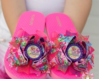 Shopkins Flip Flops~ shopkin bow flip flops, shopkin birthday party bows