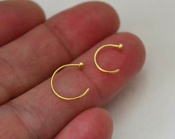 Gold Nose Hoop - Gold Nose Ring - 18g 20g 22g Nose Rings - Nose Piercings Jewelry - Nose Hoops -316L Surgical Steel 14k Yellow Gold Plating