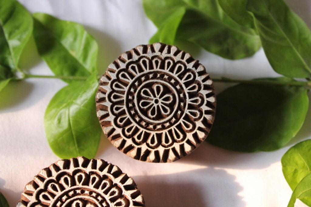 floral Wooden Indian stamp craft stamp wooden stamp pottery