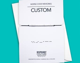 CUSTOM Morse code bracelet, STERLING SILVER - Despicably Couture Collection