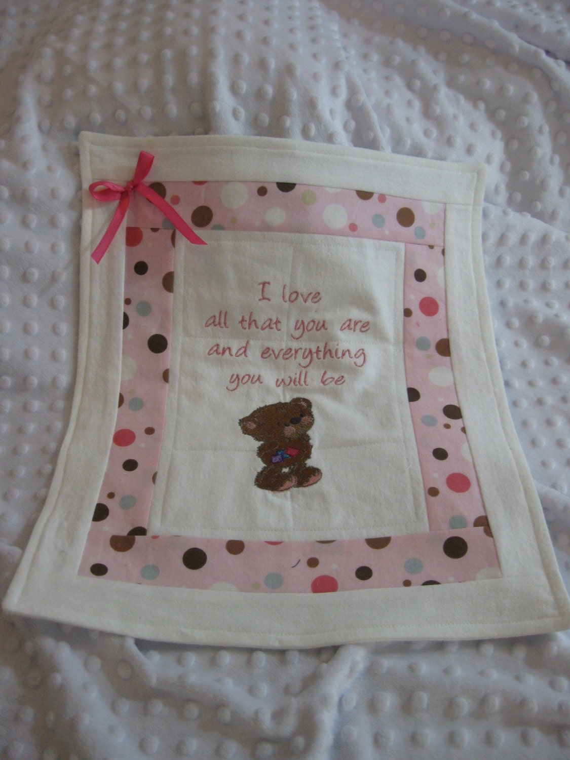 Embroidered Preemie NICU Baby Blanket I love all that you