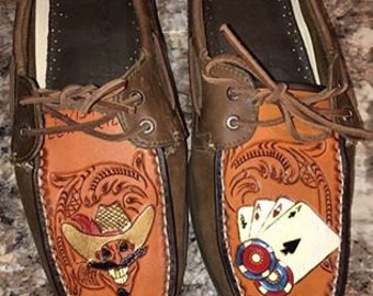 tooled leather sperrys