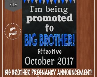 Big Brother Pregnancy Announcement - Big Brother - Pregnancy Announcement - I'm Being Promoted To Big Brother - Big Brother To Be - Blue