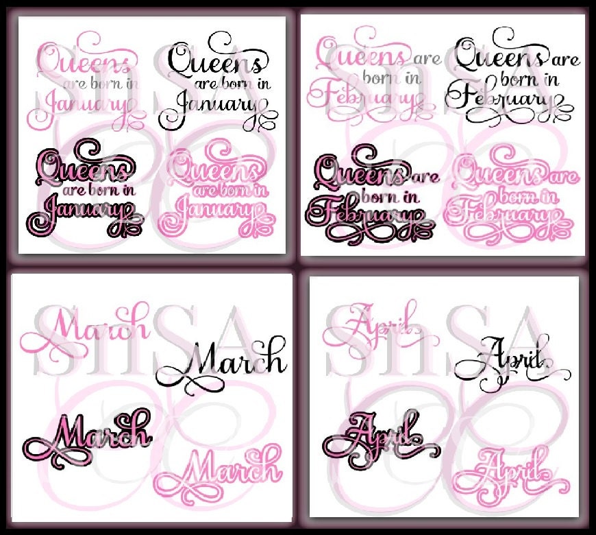 Download SVG Queens Birthday Girl Mom Aunt January February March April