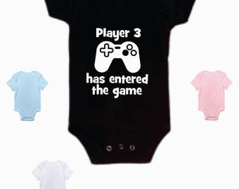 Player 3 has entered the game funny Baby bodysuit - perfect for any gamer - you choose size & color funny gaming outfit for infant