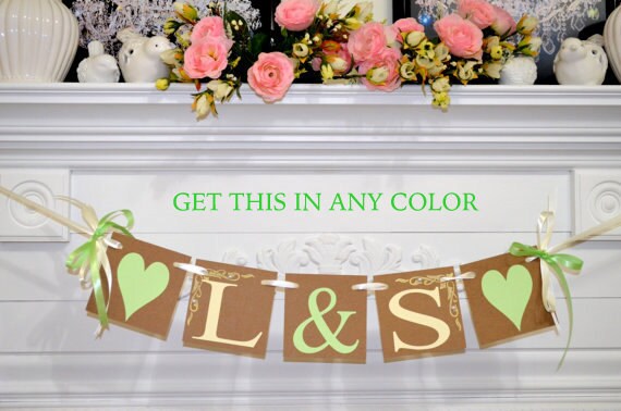 Initials Banner / Custom Wedding Banner Initial, Engagement Party Sign, Wedding Decoration, Personalized name banner Il_570xn