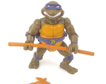 Vintage 1990 Teenage Mutant Ninja Turtles Storage Shell Donatello Action Figure