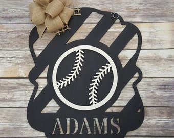 Baseball Door Hanger - Baseball Wall Hanging - Personalized Baseball Decor