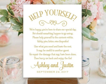 Items similar to Wedding Printable Bathroom Basket Poem/Sign Digital ...