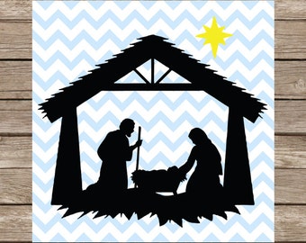 Nativity Christmas SVG Christmas Jesus Birth Mary Joseph Bethlehem PNG Cut File for Cricut SVG Silhouette