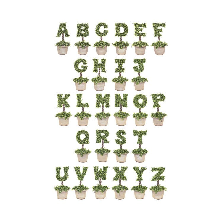 Alphabet Topiary Letter Print 11 x 17