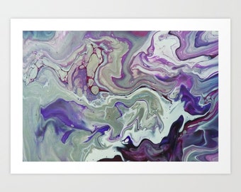 Art Print Watercolor Painting Abstract Purple Art Canvas