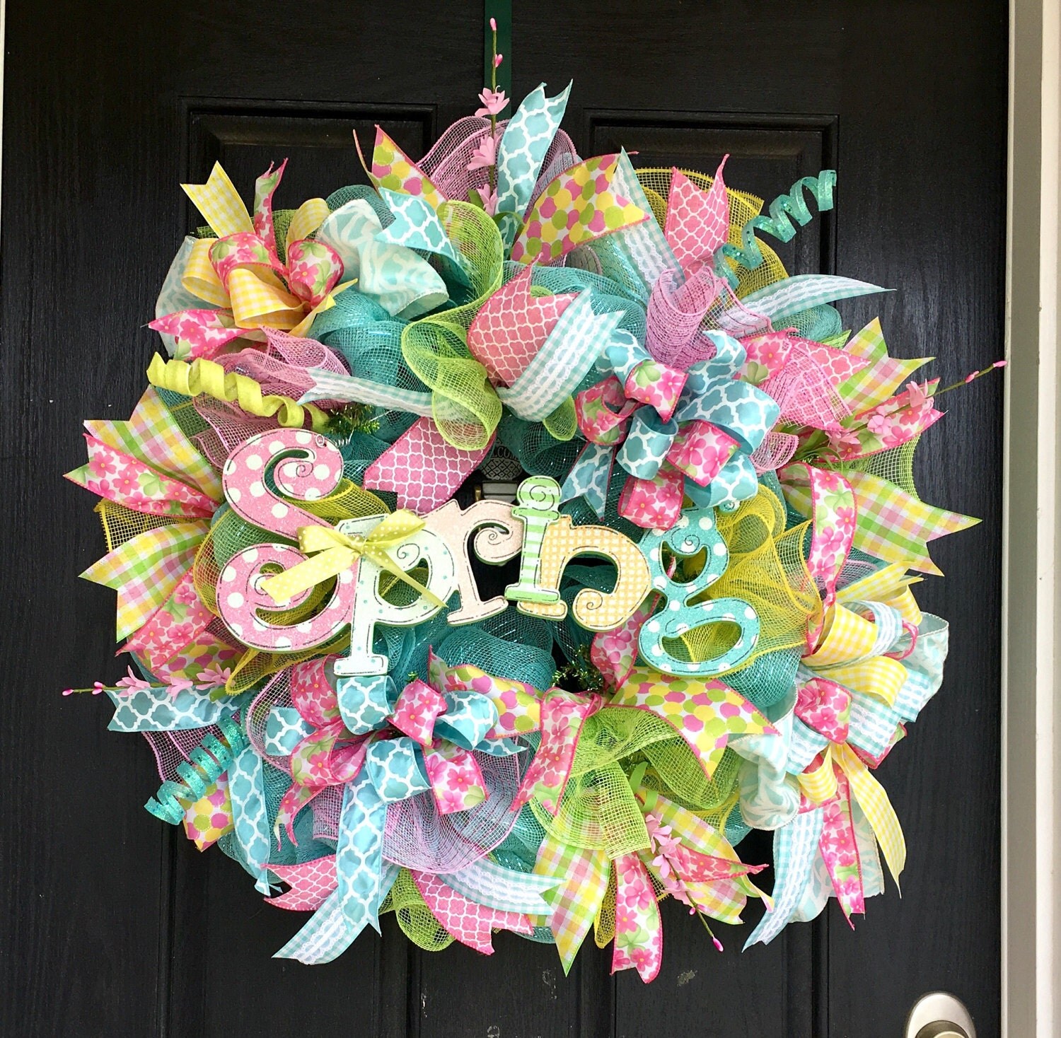 Spring deco mesh wreath, Spring Wreath, Spring mesh wreath, deco mesh wreath, spring mesh wreath, front door Wreath, spring decor