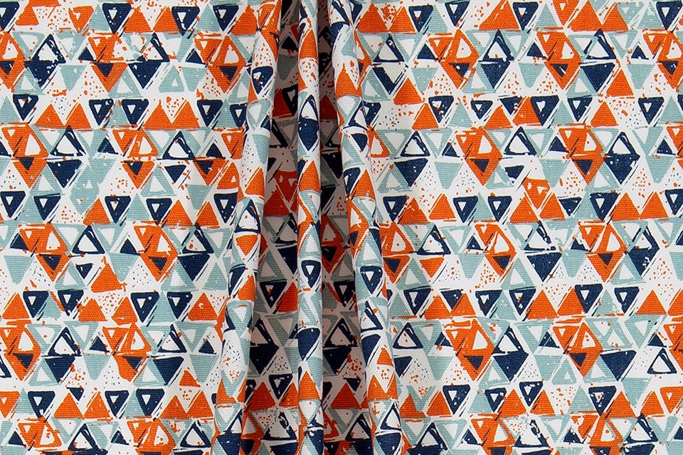 Southwest Fabric by the Yard Designer Indigo & Orange Home
