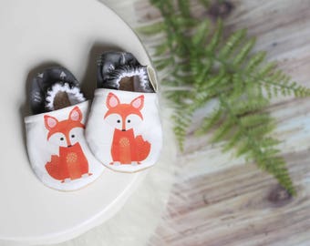 Fox Baby Shoes, Baby Shoes, Baby Girl moccs, Baby Booties, Baby Boy Shoes, Fox Baby moccs, Soft Sole Shoes, Fox baby Clothes, Baby moccs,