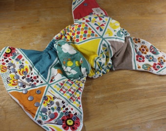 Elephant Cloth Diaper - Whale Cloth Diaper - Balloon Cloth Diaper - Bamboo Fitted Diaper - Hemp Insert - Flower Cloth Diaper -Fantasy Diaper