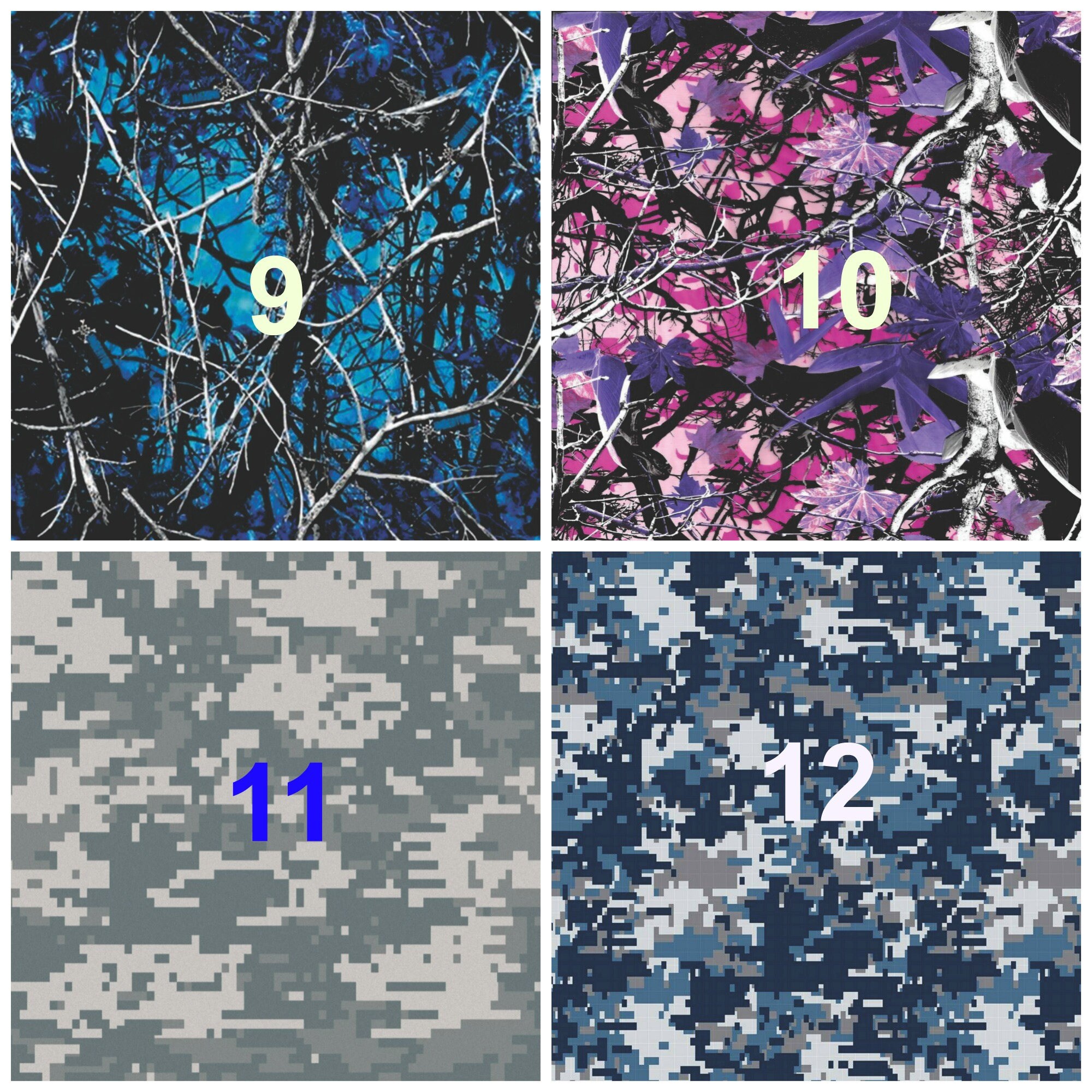 Camoflauge Adhesive 651 Vinyl, HTV or Glitter HTV. Hunting, Real Tree Camo, Pink Camo, Blade