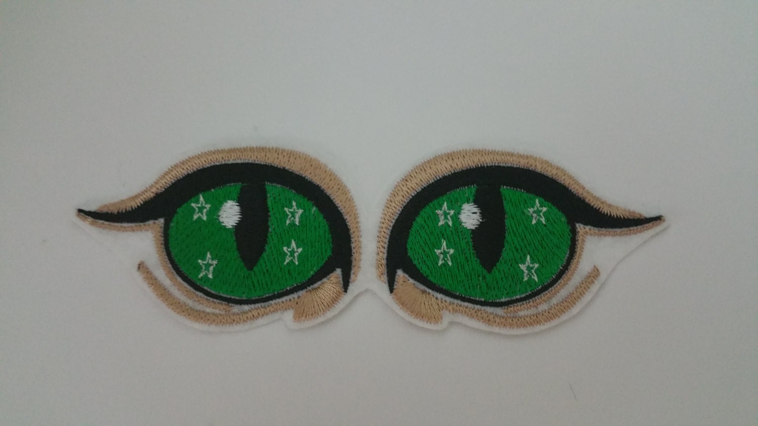 Large cat eyes iron on or sew on patch Cat eyes patch Eyes