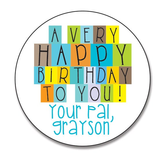 personalized birthday sticker birthday gift sticker kids