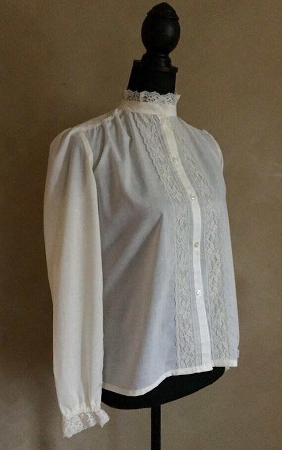 lace high collar blouse