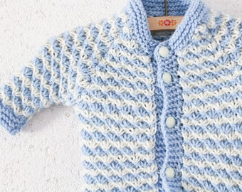 vintage children knit sweater cardigan nautical sailor size 62/68