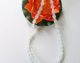 gemstone crystal teardrop necklace vintage collection