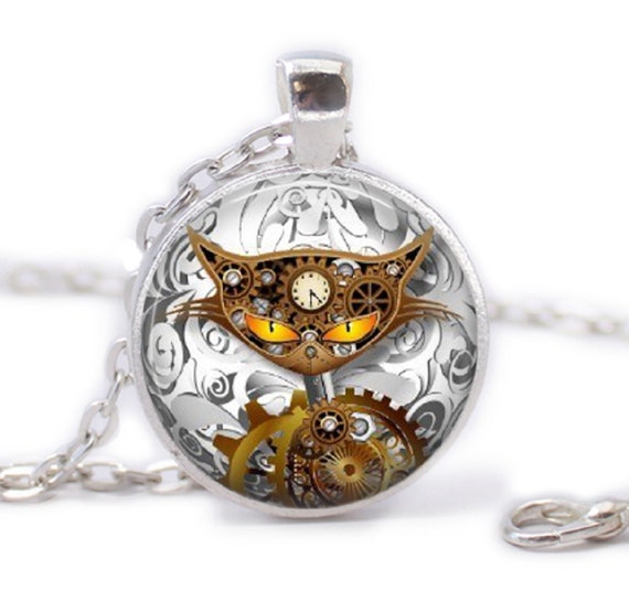 Steampunk Bronze Cat Pendant Necklace by TheCraftyFreethinker steampunk buy now online Steampunk Bronze Cat Pendant Necklace by TheCraftyFreethinker steampunk buy now online