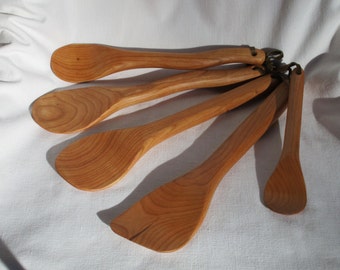 handmade cherry wooden spoon set