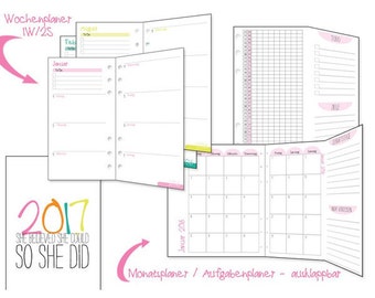 Staff calendar pads - SET month & week July - December 2017