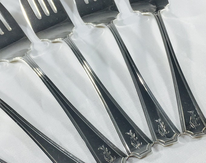 Storewide 25% Off SALE Antique Gorham Durgin Fairfax Pattern Sterling Silver Individual Salad Fork Featuring Art Nouveau Handle With "F" Mon