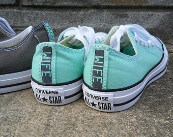 Wedding Shoes Wife Bride Converse Wife Converse Wedding Hand Painted Shoes Custom Wedding Shoes Painted Chucks Painted Converse