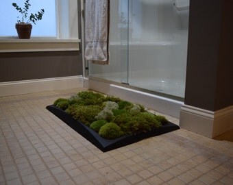 Moss Bath Mat kit (Pillow Moss, Black Tray)- Great Gift Idea!