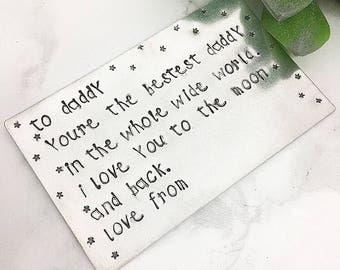 Personalised wallet insert - Father's Day gift - Wallet insert - Gifts for dads - Dad gifts - Personalised dad gifts - Stepdad gifts - Him