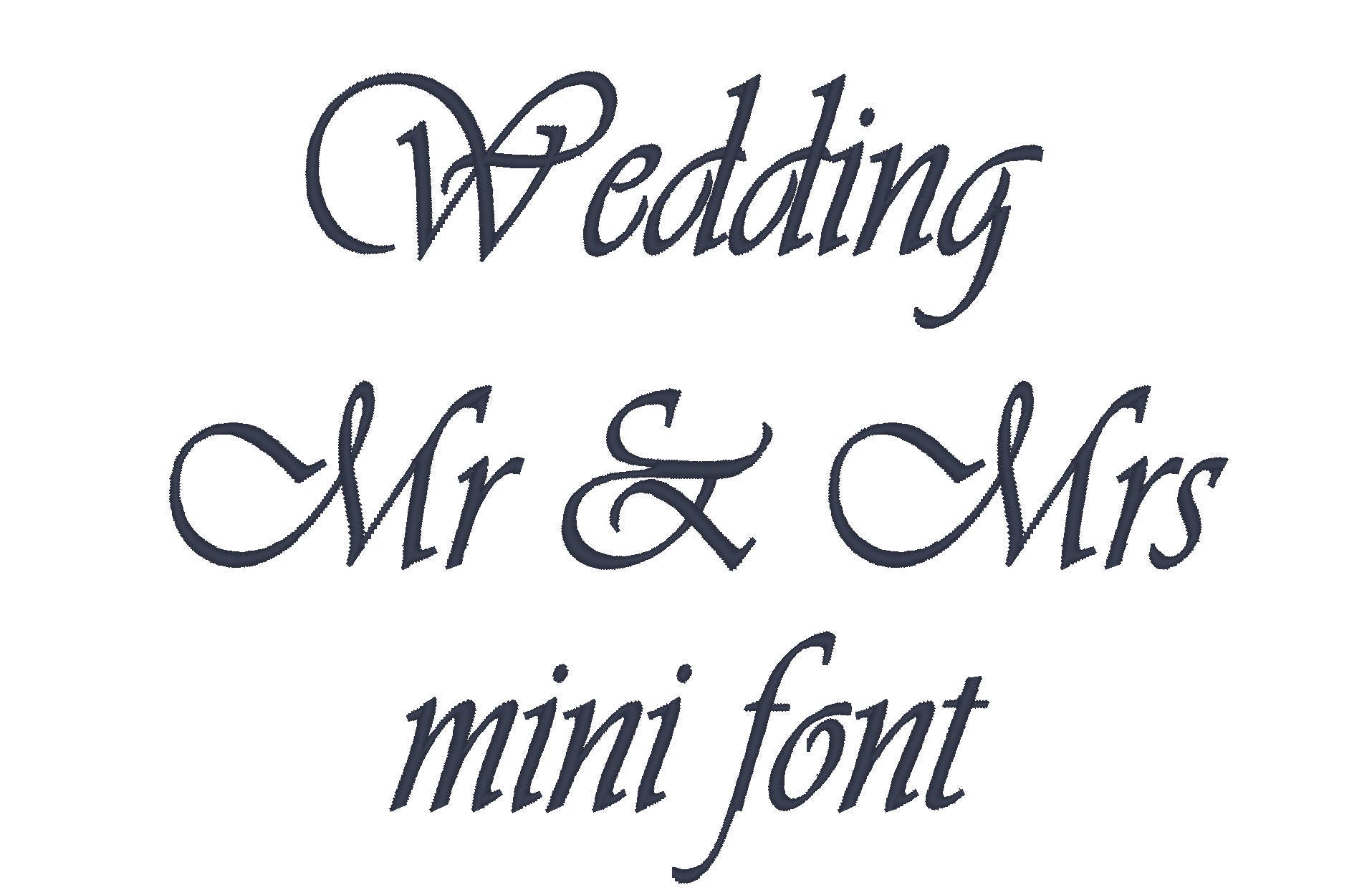 Mr and Mrs Elegant Font machine embroidery designs - caps, lower cases ...